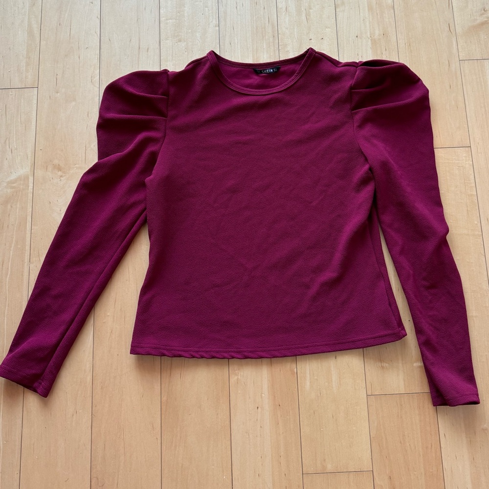 XL Burgundy Shirt with mutton sleeves